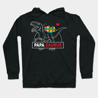 PAPA SAURUS dinosaur Autism Awareness Gift for Birthday, Mother's Day, Thanksgiving, Christmas Hoodie